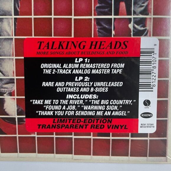 Talking Heads More Songs About Buildings And Food NEW Red Double Vinyl Records - Picture 2 of 3